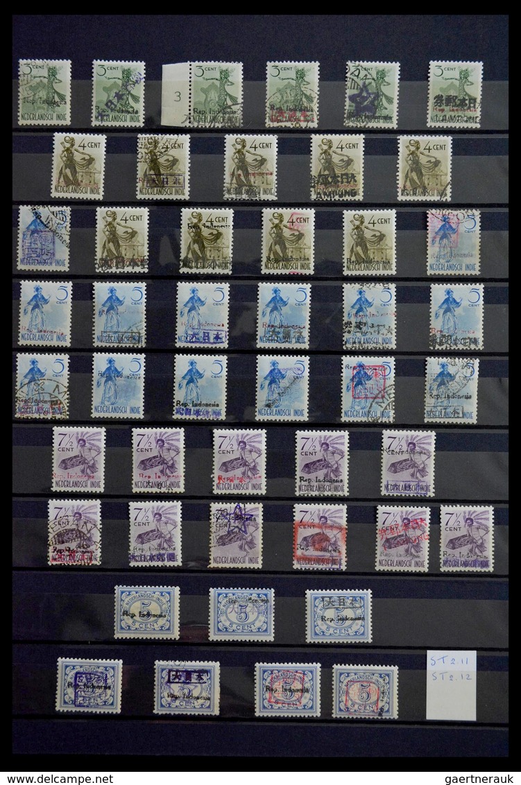 Indonesien: 1945-1948: Very wellf illed, mint hinged and used collection interimperiod Indonesia in