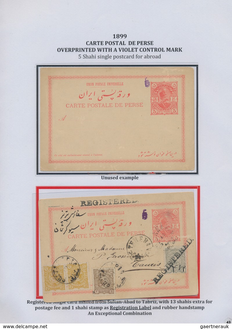 Iran: 1878-1925, "PERSIAN POSTAL STATIONERY IN THE QAJAR PERIOD" Exhibition Collection on 128 pages