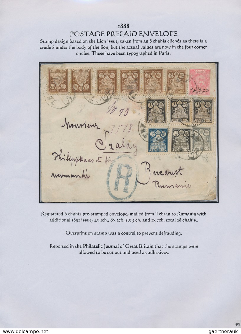 Iran: 1878-1925, "PERSIAN POSTAL STATIONERY IN THE QAJAR PERIOD" Exhibition Collection on 128 pages