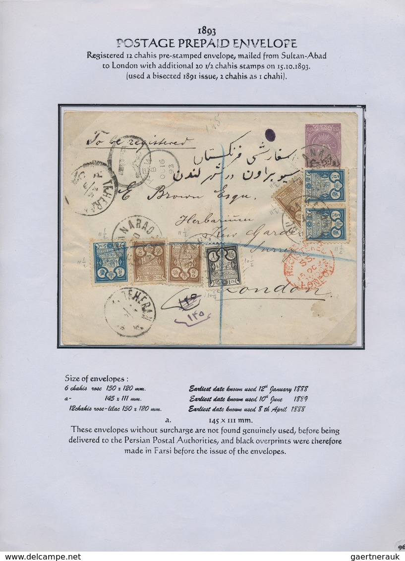 Iran: 1878-1925, "PERSIAN POSTAL STATIONERY IN THE QAJAR PERIOD" Exhibition Collection on 128 pages