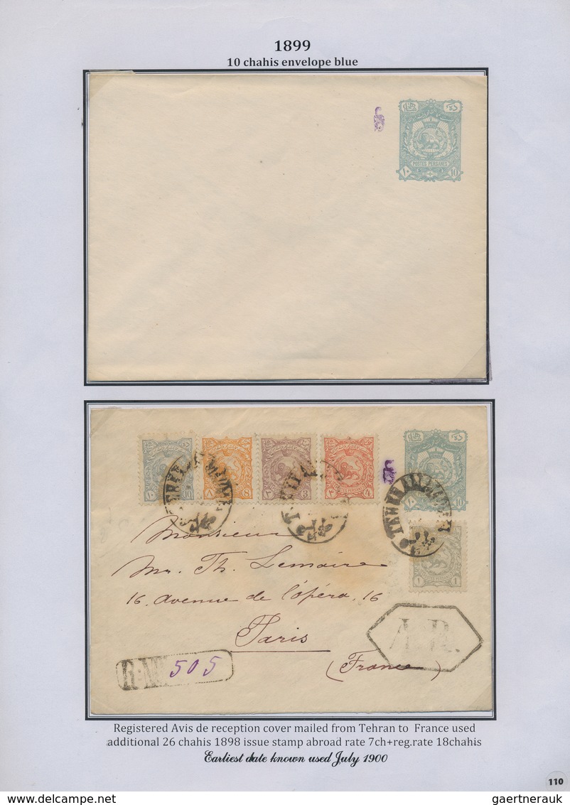 Iran: 1878-1925, "PERSIAN POSTAL STATIONERY IN THE QAJAR PERIOD" Exhibition Collection on 128 pages