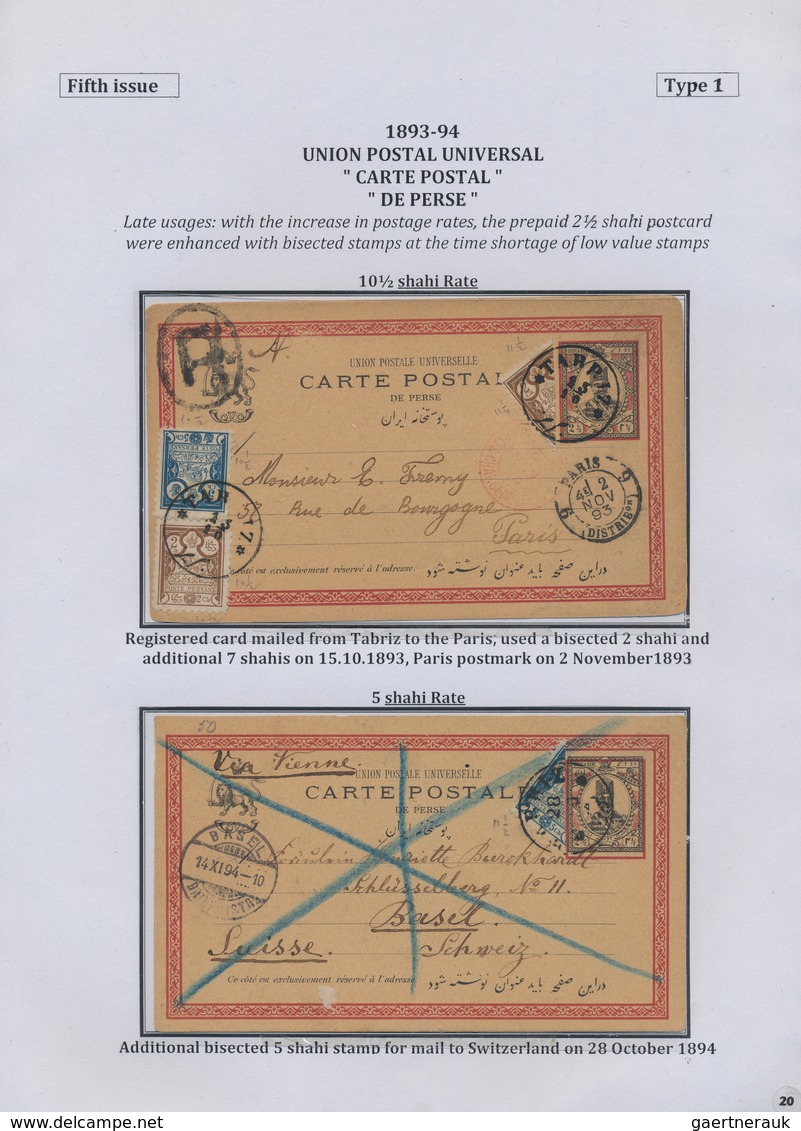 Iran: 1878-1925, "PERSIAN POSTAL STATIONERY IN THE QAJAR PERIOD" Exhibition Collection on 128 pages