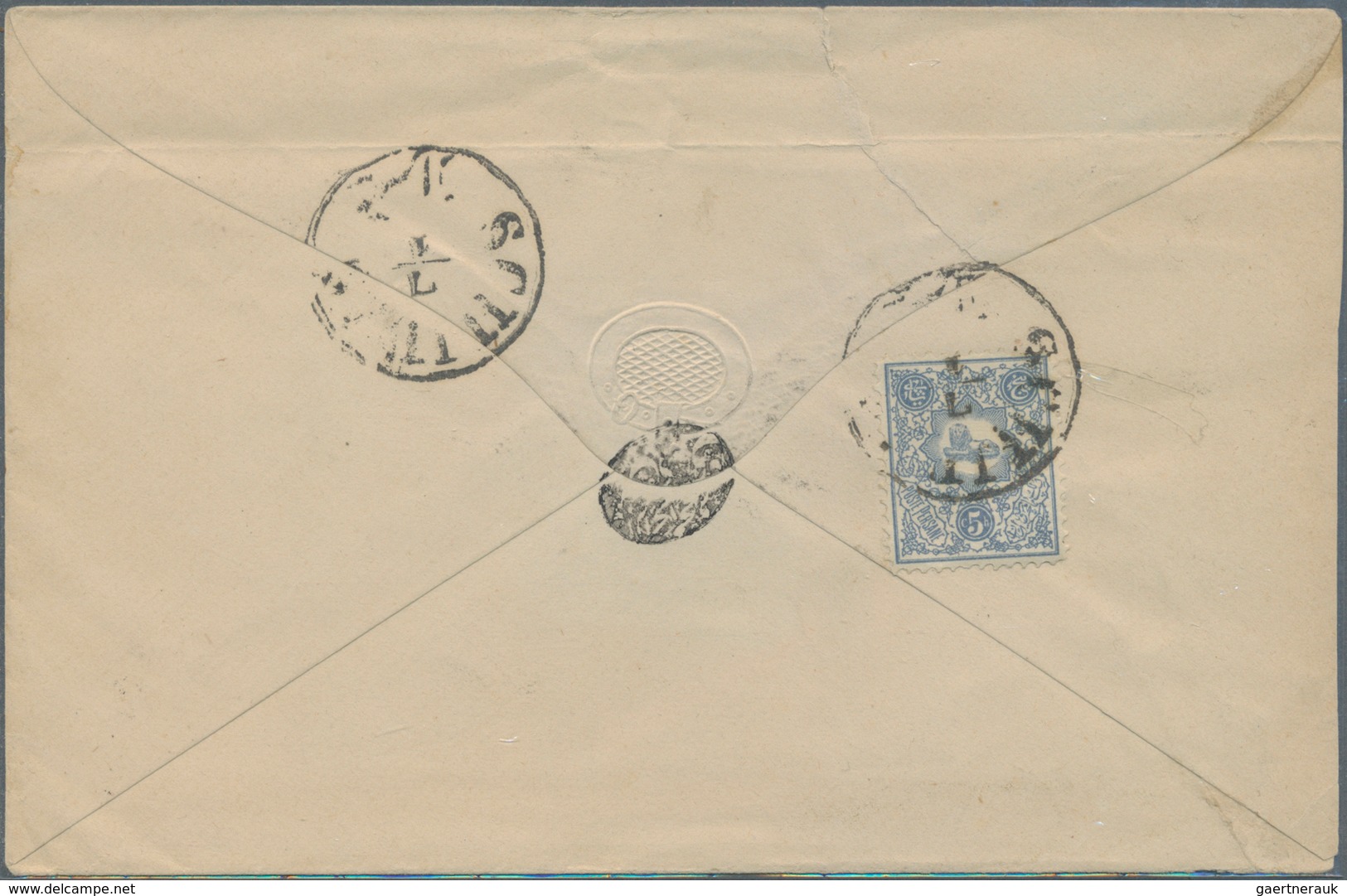 Iran: 1882/1891 (ca.), Nice Lot Of Five Domestic Mail Covers, Three With Single Frankings 5 Ch. Defi - Iran