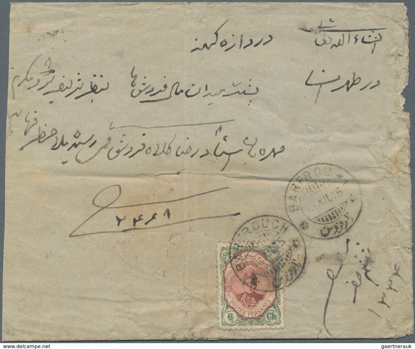 Iran: 1890/1932 (ca.), Seven Interesting Domestic Mail Covers Beginning With A 5 Ch. "lion" Single F - Iran