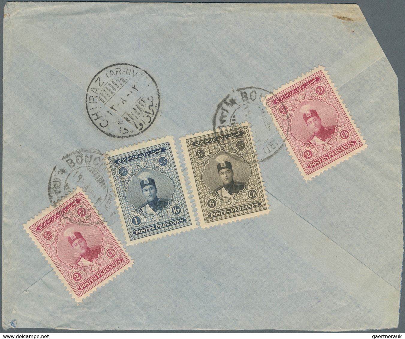 Iran: 1890/1932 (ca.), seven interesting domestic mail covers beginning with a 5 Ch. "lion" single f