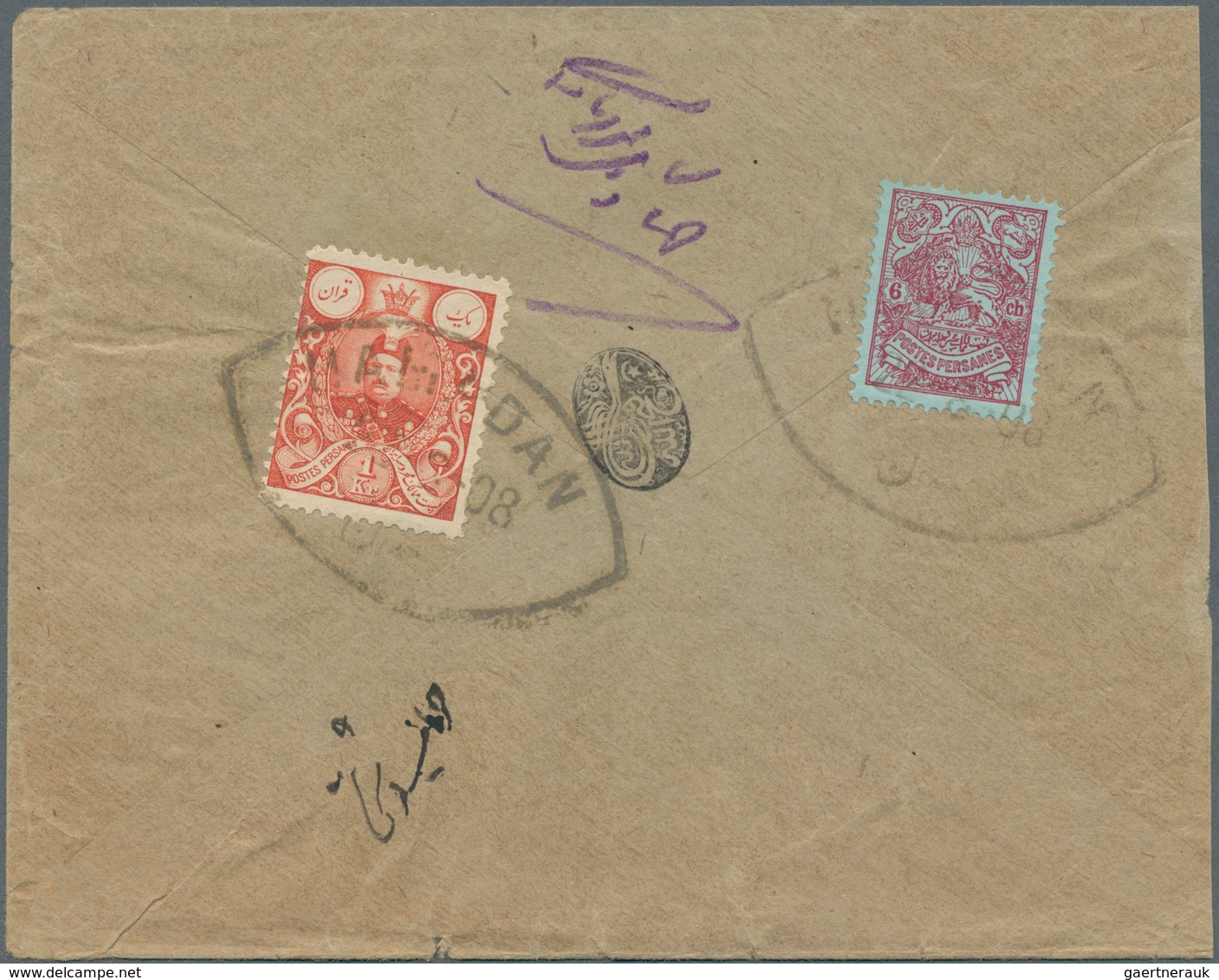 Iran: 1907/1908 (ca.), Six Interesting Covers With Frankings Of The "coat Of Arms - Lion" Issue, F.e - Iran