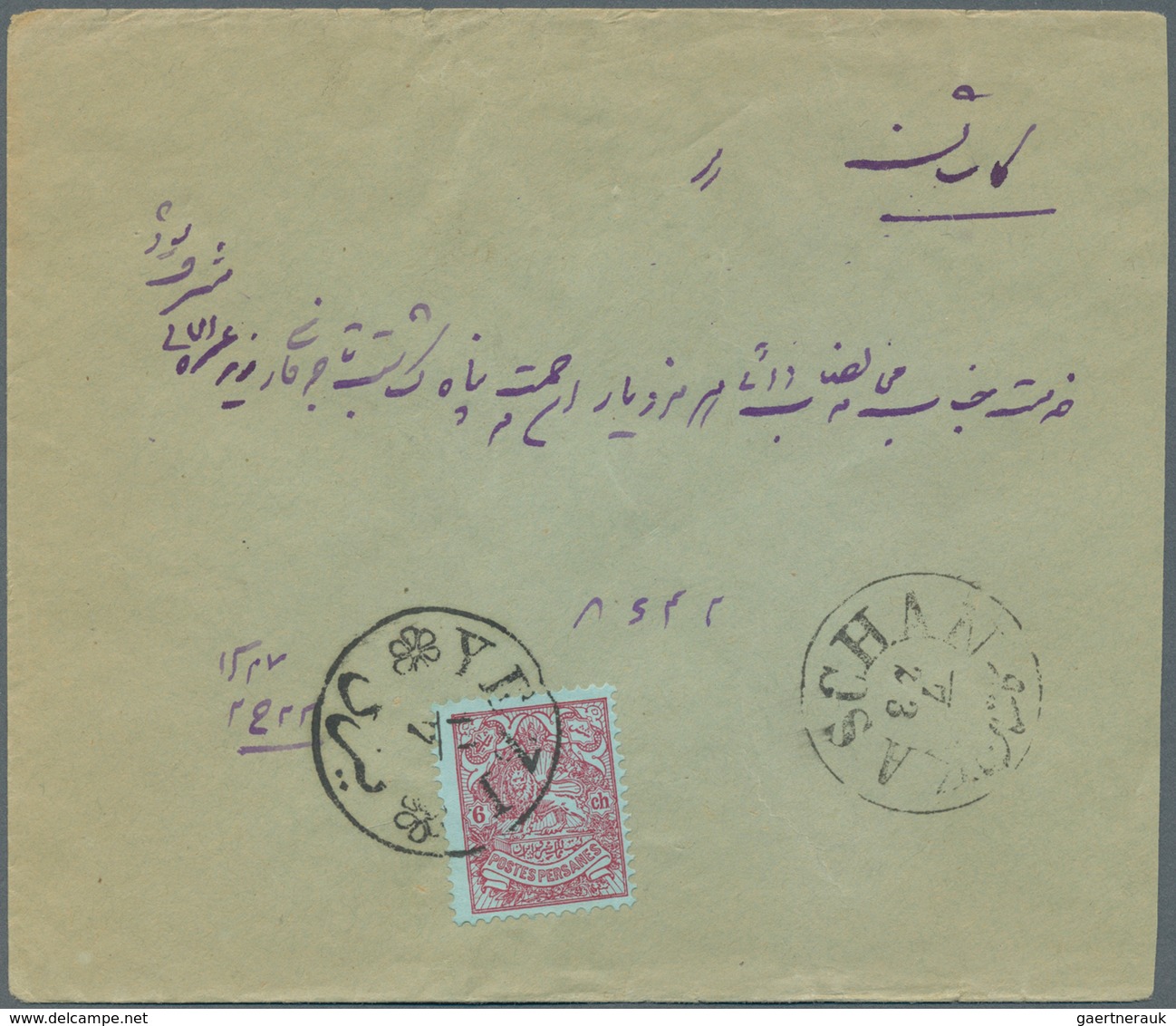 Iran: 1907/1908 (ca.), Six Interesting Covers With Frankings Of The "coat Of Arms - Lion" Issue, F.e - Iran