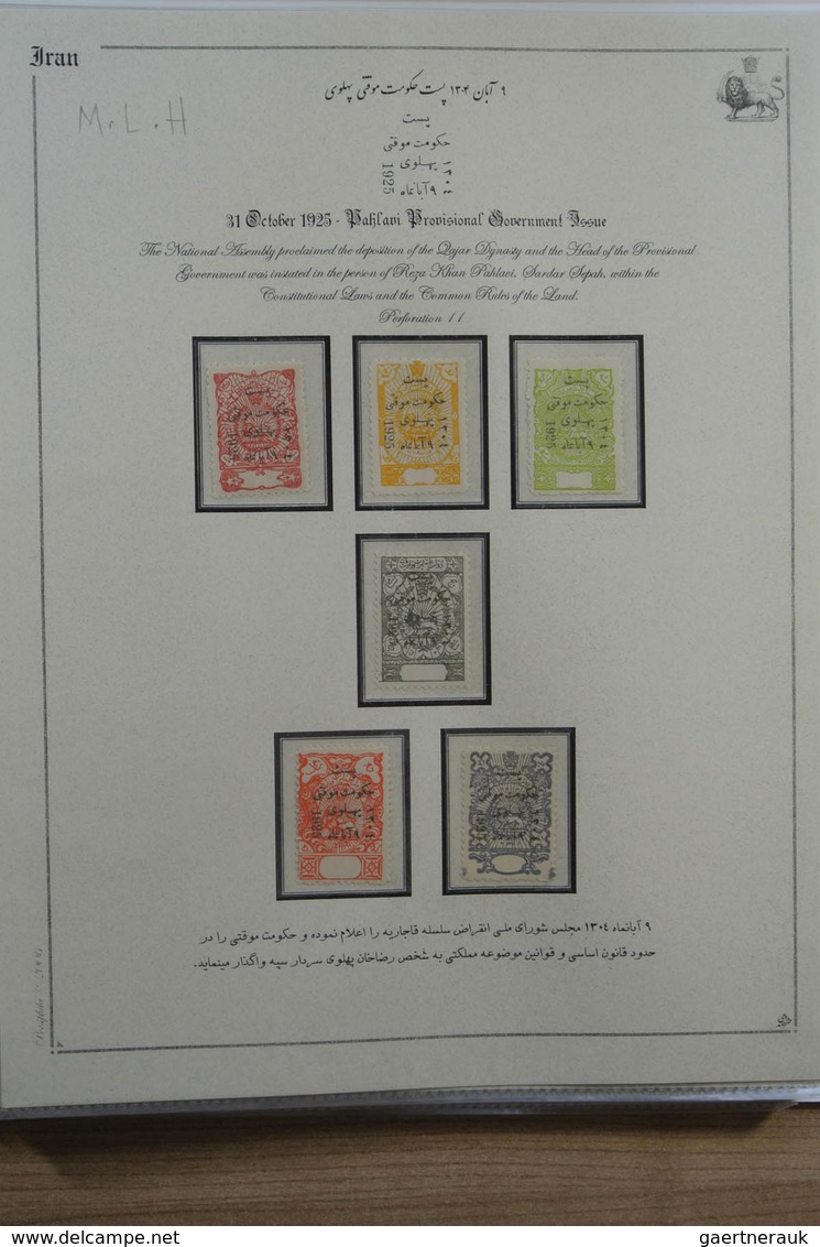 Iran: 1909-1978: Beautiful, mostly MNH and mint hinged collection Iran 1909-1978 in 10 albums, inclu