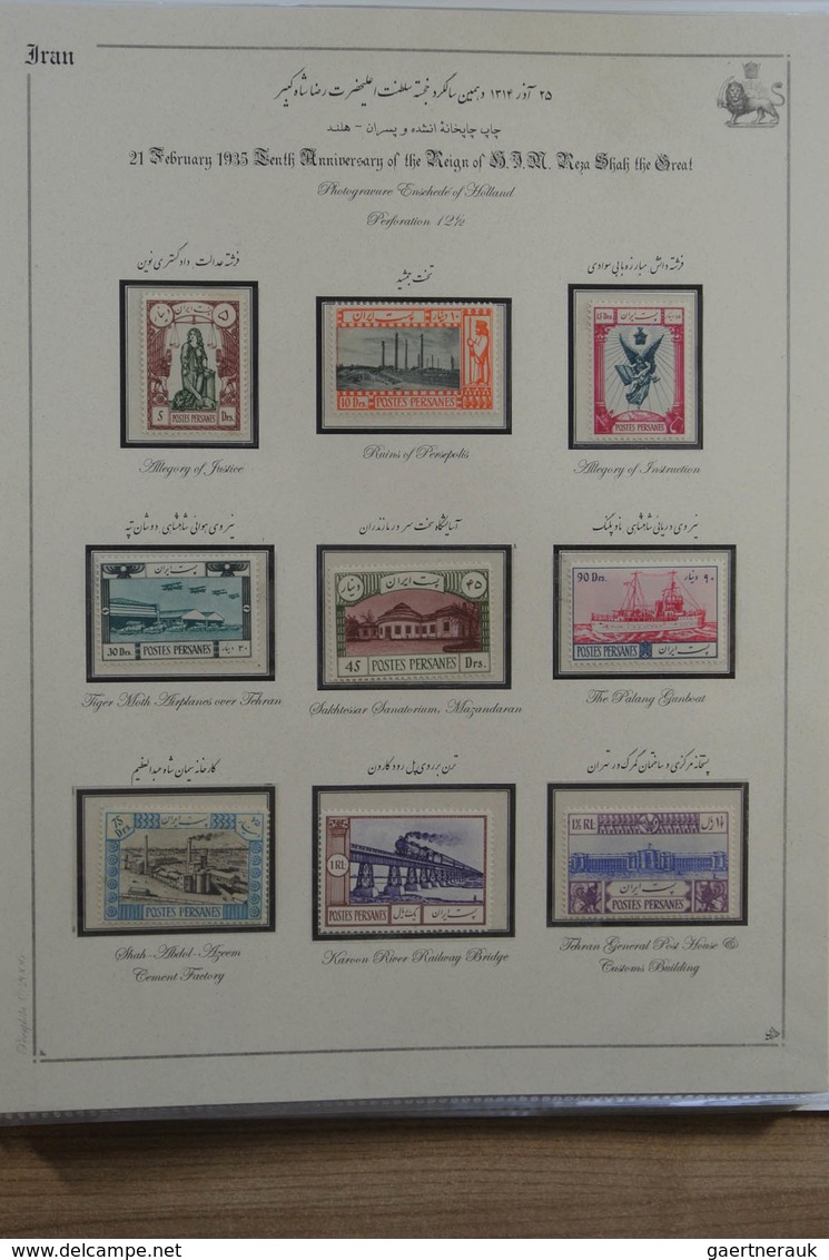 Iran: 1909-1978: Beautiful, mostly MNH and mint hinged collection Iran 1909-1978 in 10 albums, inclu