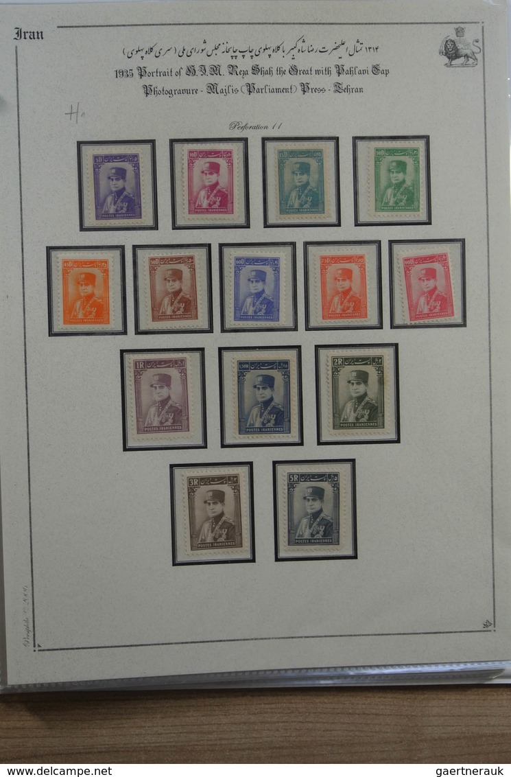 Iran: 1909-1978: Beautiful, mostly MNH and mint hinged collection Iran 1909-1978 in 10 albums, inclu