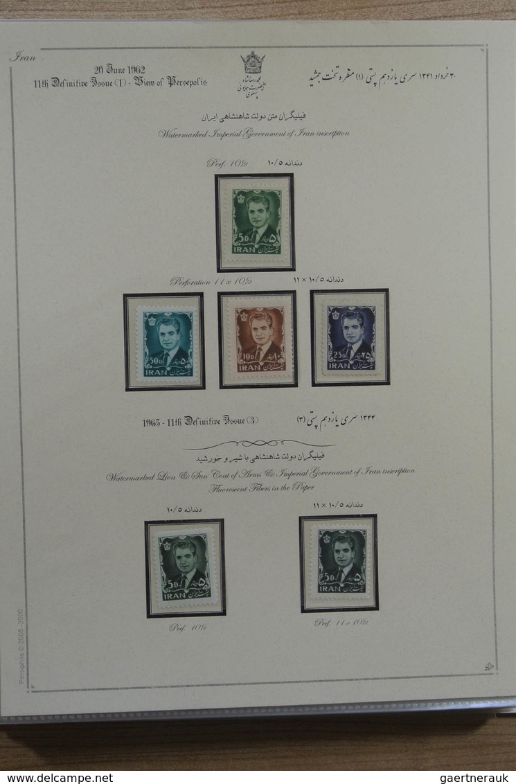 Iran: 1909-1978: Beautiful, mostly MNH and mint hinged collection Iran 1909-1978 in 10 albums, inclu