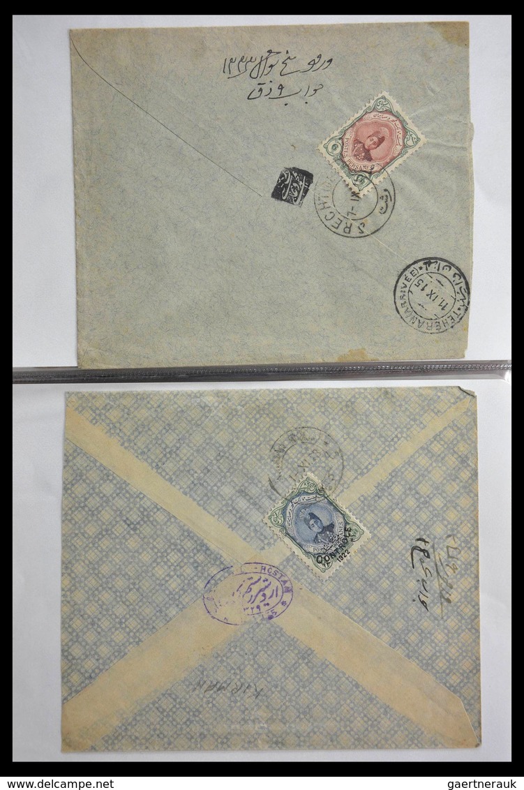 Iran: 1910-1930: Beautiful collection of 60 nice covers, all with frankings on the back, large numbe