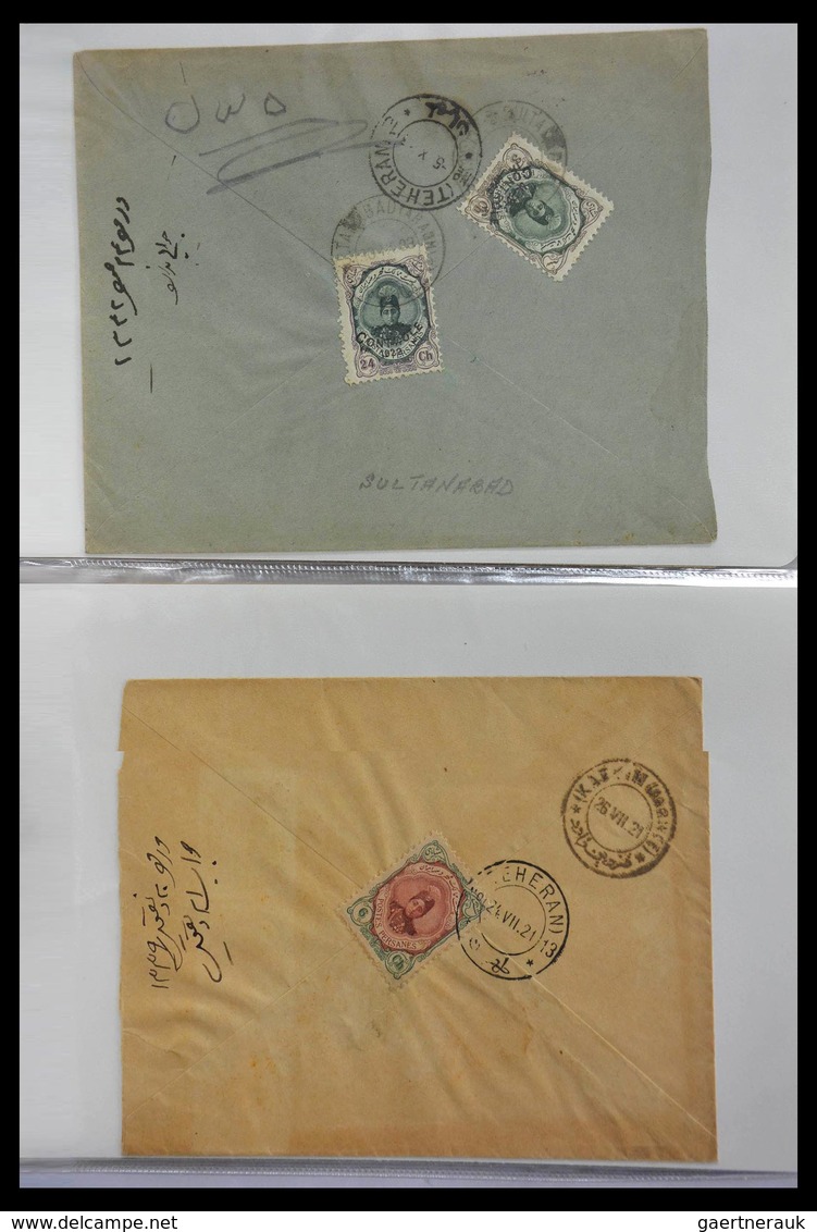 Iran: 1910-1930: Beautiful collection of 60 nice covers, all with frankings on the back, large numbe