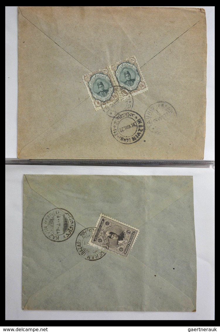 Iran: 1910-1930: Beautiful collection of 60 nice covers, all with frankings on the back, large numbe
