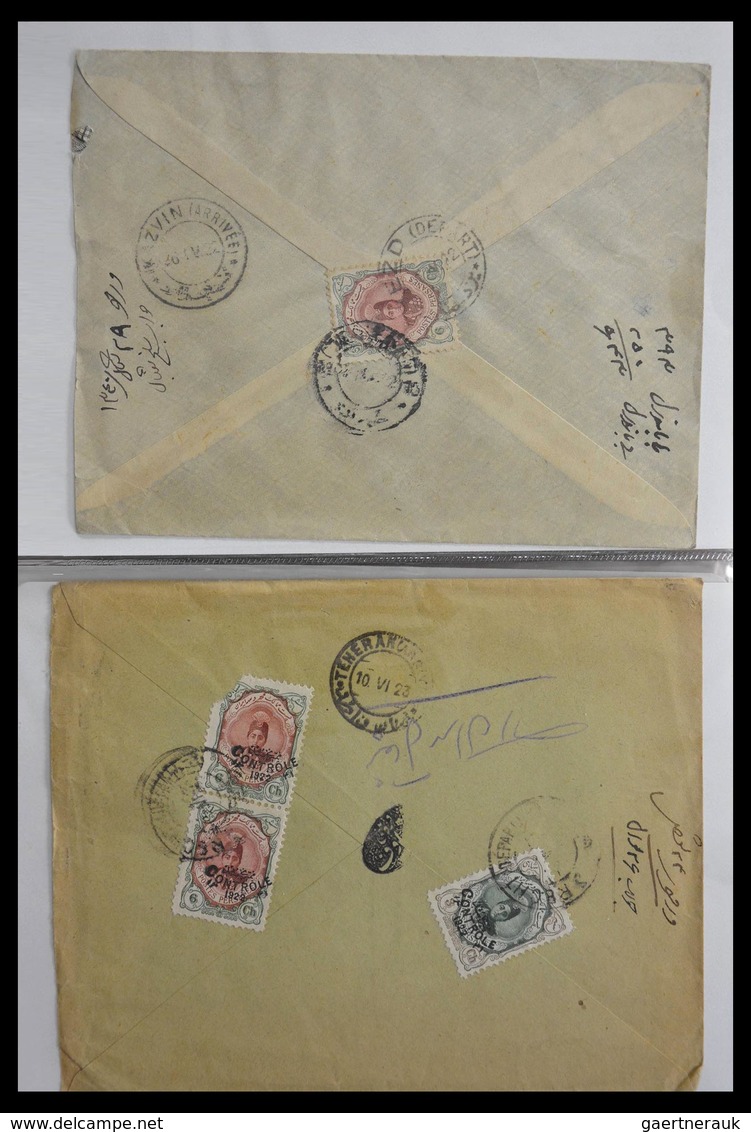 Iran: 1910-1930: Beautiful collection of 60 nice covers, all with frankings on the back, large numbe