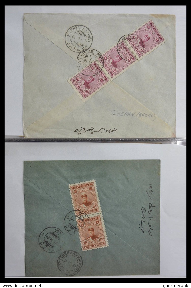 Iran: 1910-1930: Beautiful collection of 60 nice covers, all with frankings on the back, large numbe