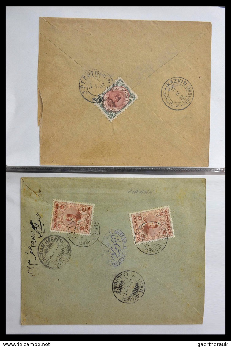 Iran: 1910-1930: Beautiful collection of 60 nice covers, all with frankings on the back, large numbe