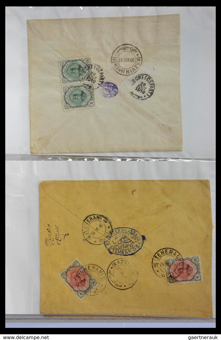 Iran: 1910-1930: Beautiful collection of 60 nice covers, all with frankings on the back, large numbe