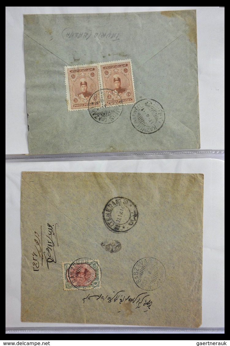 Iran: 1910-1930: Beautiful collection of 60 nice covers, all with frankings on the back, large numbe