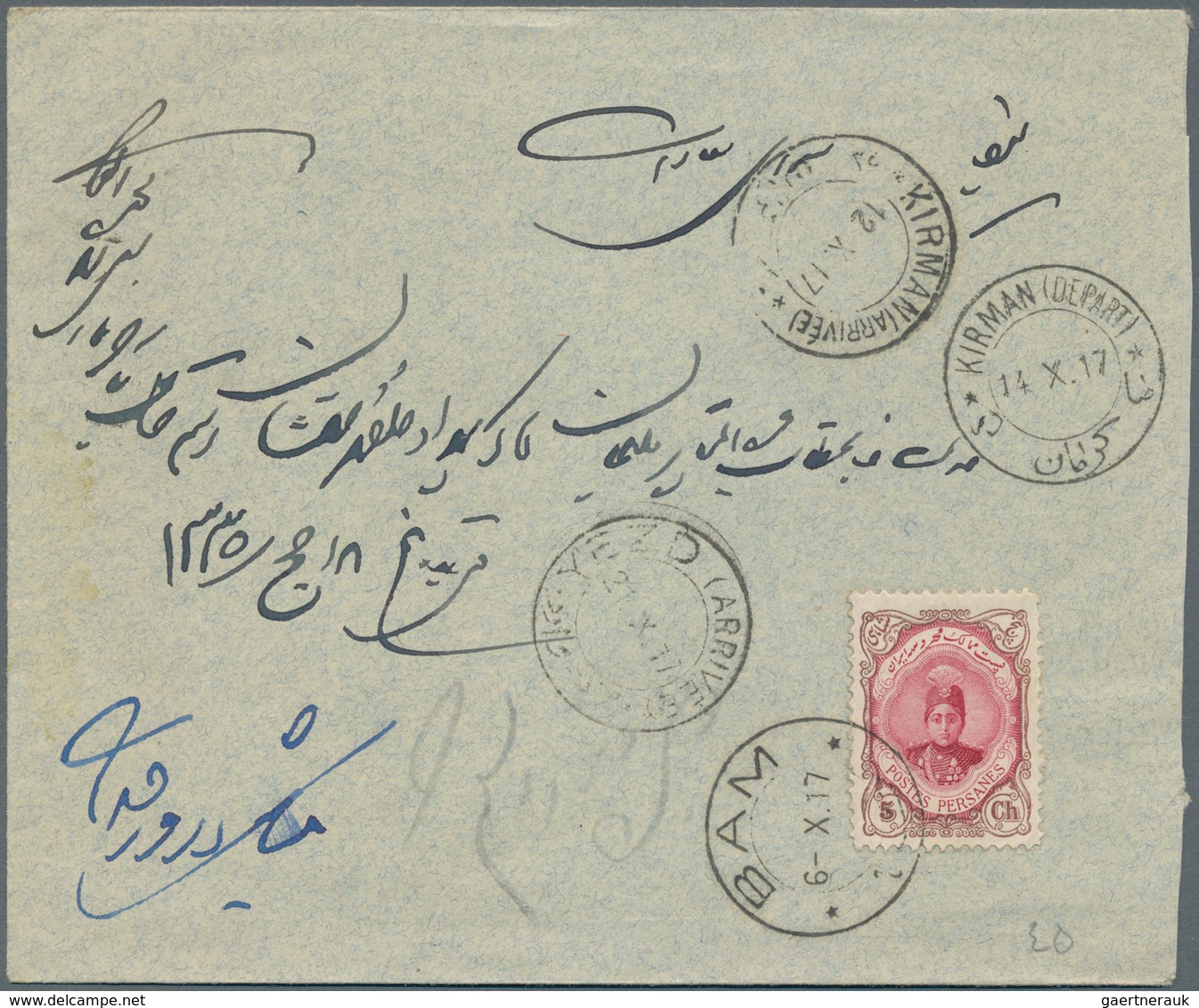Iran: 1913/1923 (ca.), Lot Of 14 Covers With Frankings Of The Definitives Ahmad Shah Kadschar In Dif - Iran
