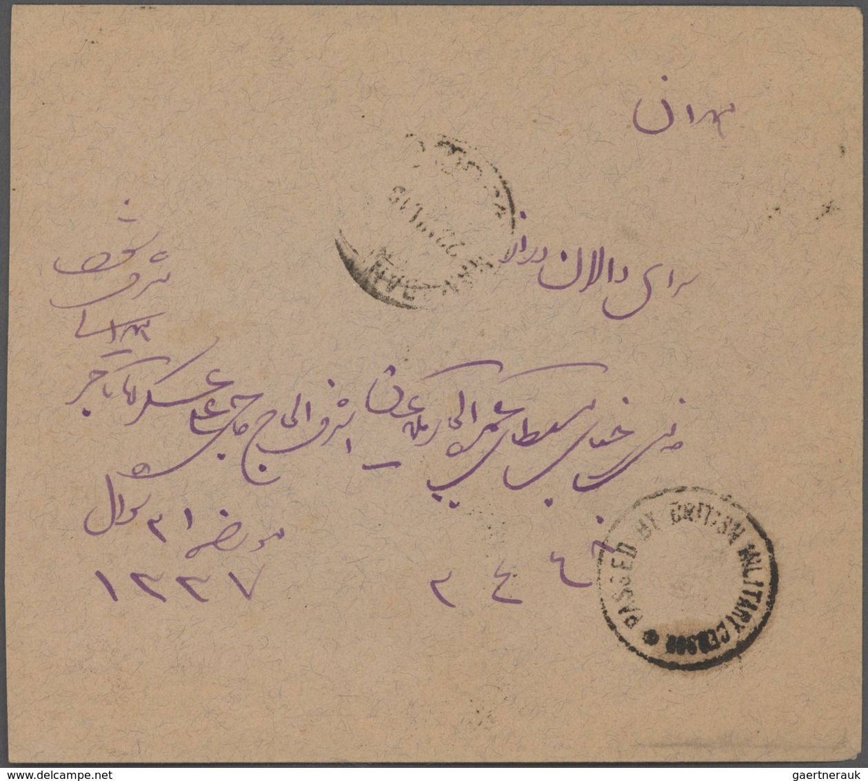 Iran: 1914-18 ca., 8 covers franked with overprinted issues, censors WW I, some different, fine grou