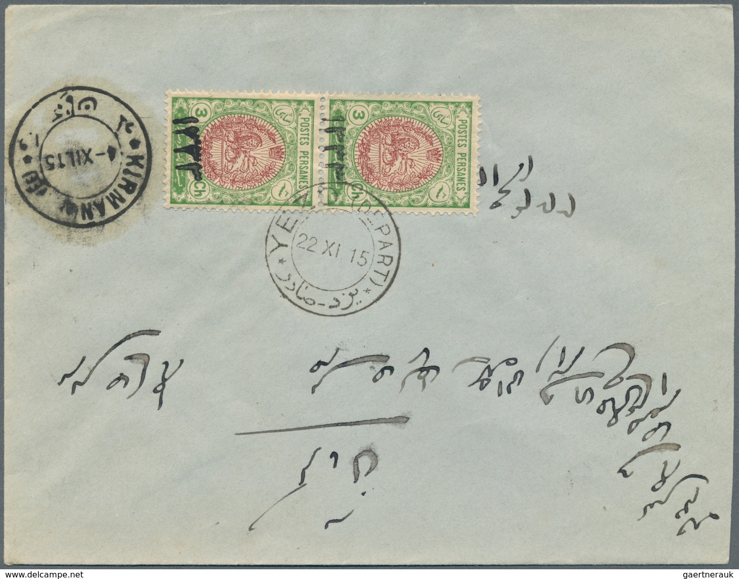 Iran: 1915/1917 (ca.), Three Beautiful Covers With Overprint Frankings In Good Condition. One Cover - Iran