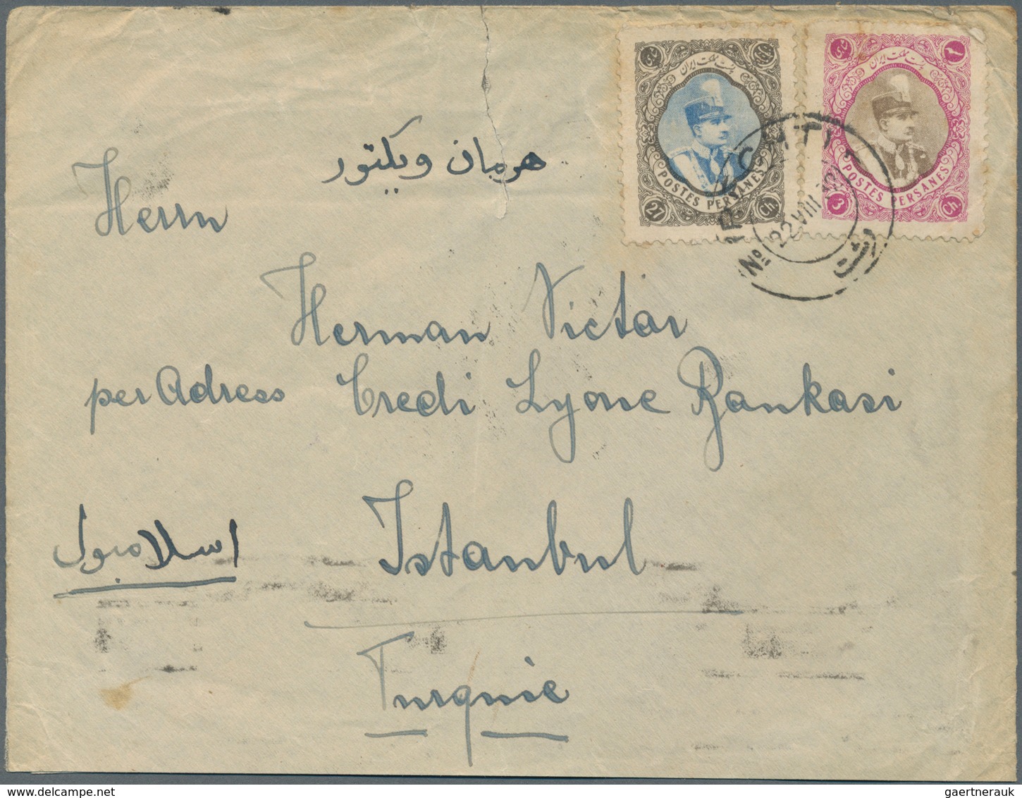 Iran: 1931/1933, Three Covers Franked With Reza Shah Pahlavi Issues, Two To Istantbul With Arrival M - Iran