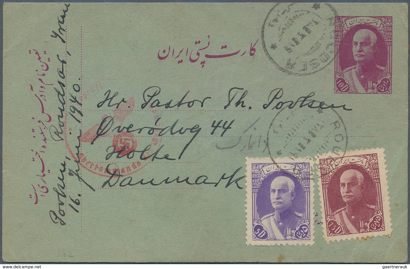 Iran: 1931/1940, Tehran Picture Postcard On Face Franked With Reza Shah Pahlavi To Tallin/Estonia Wi - Iran