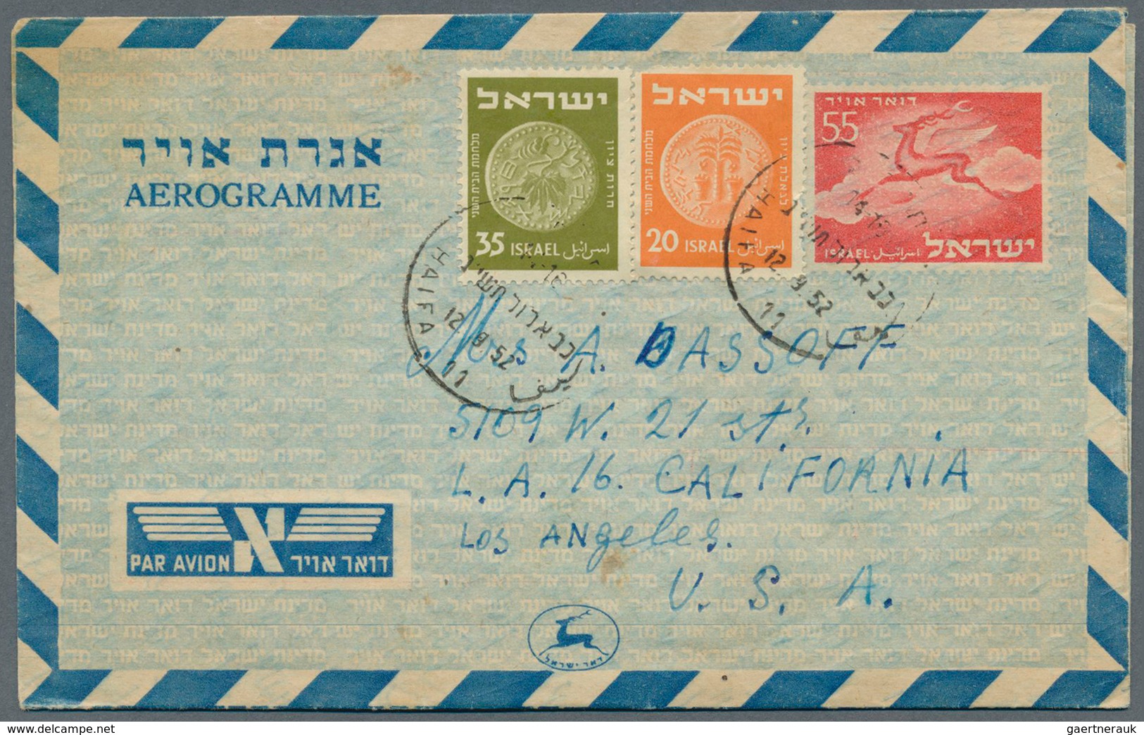 Israel: 1951/1990 (ca.), AEROGRAMMES: accumulation with about 650 commercially used aerogrammes with