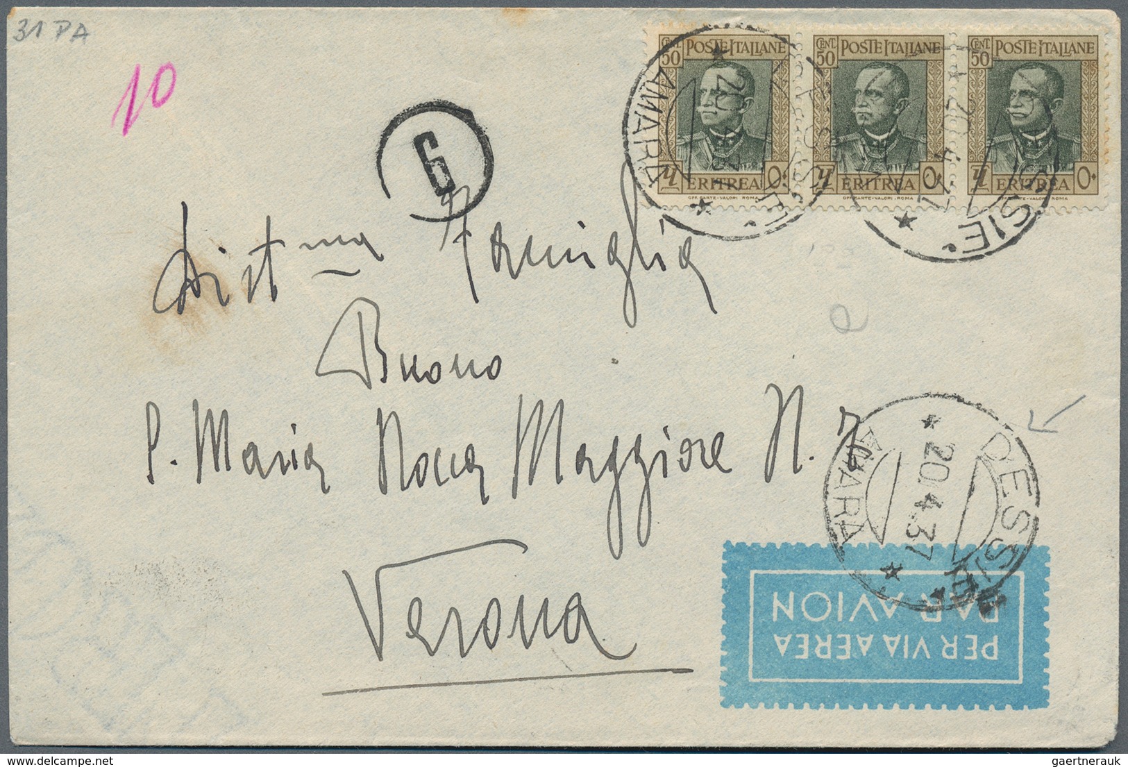 Italienisch-Eritrea: 1912,1940, 19 Covers And Cards Mostly Airmail, One Cover With Censor. Despite S - Eritrea