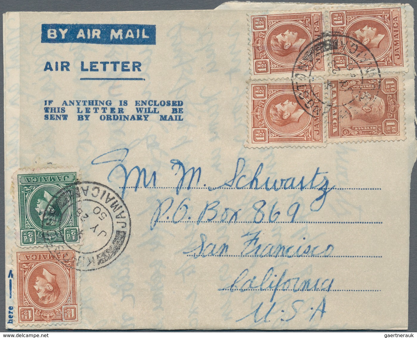 Jamaica: 1947/1995 (ca.) Aerogrammes Ca. 265 Used/unused/CTO Airletters Incl. Specimen And Postal Fo - Jamaica (1962-...)