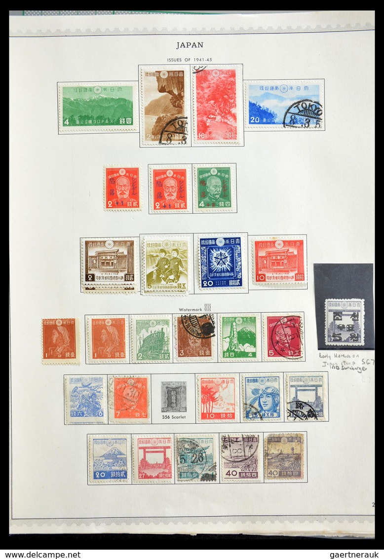 Japan: 1874-1966: Very well filled, mint hinged and used collection Japan 1874-1966 in Minkus album,