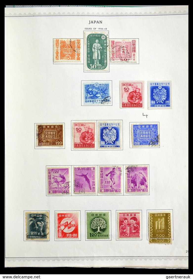 Japan: 1874-1966: Very well filled, mint hinged and used collection Japan 1874-1966 in Minkus album,