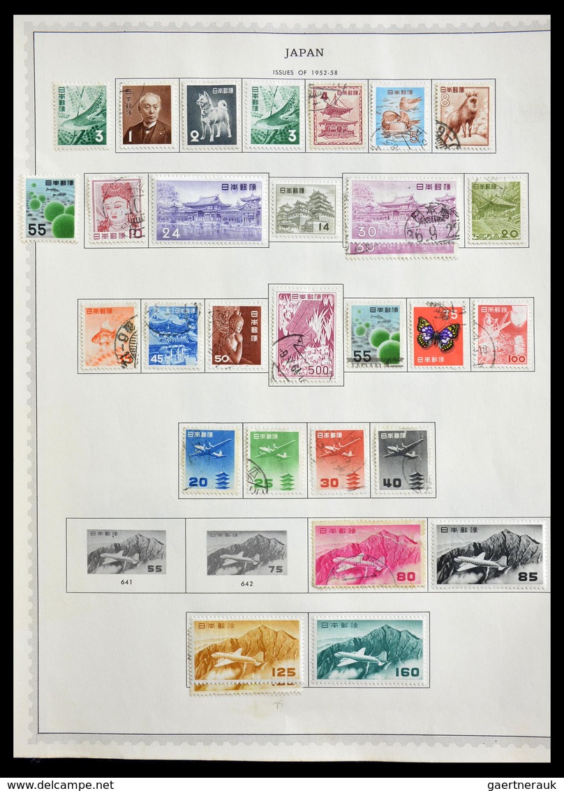 Japan: 1874-1966: Very well filled, mint hinged and used collection Japan 1874-1966 in Minkus album,