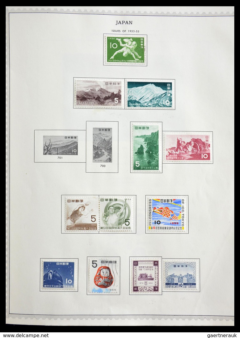 Japan: 1874-1966: Very well filled, mint hinged and used collection Japan 1874-1966 in Minkus album,