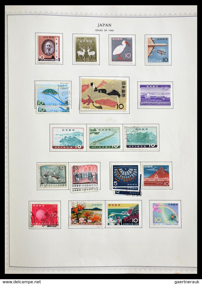 Japan: 1874-1966: Very well filled, mint hinged and used collection Japan 1874-1966 in Minkus album,