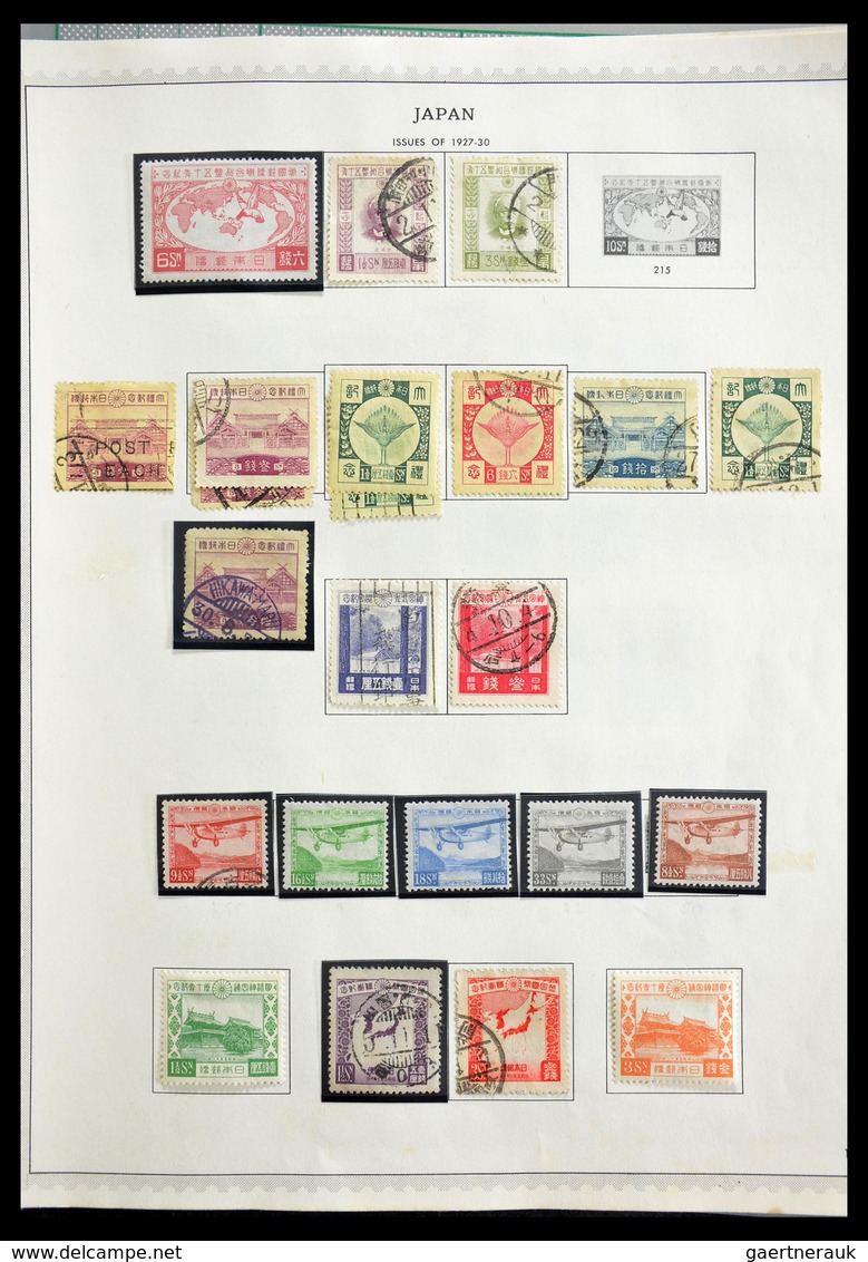 Japan: 1874-1966: Very well filled, mint hinged and used collection Japan 1874-1966 in Minkus album,