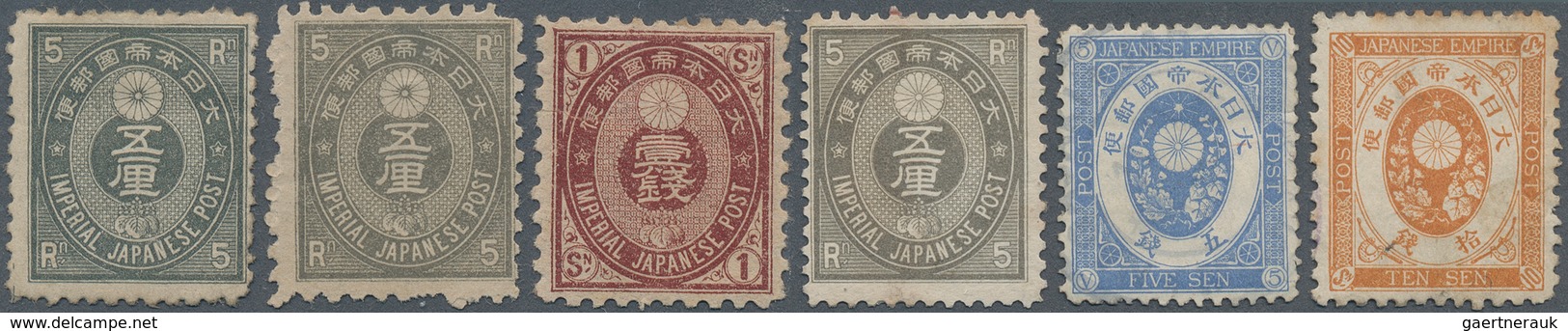 Japan: 1876/1914, Group Mounted Mint Or No Gum (the Latter Mostly With Tazawas) On Stockcards (Miche - Sonstige & Ohne Zuordnung