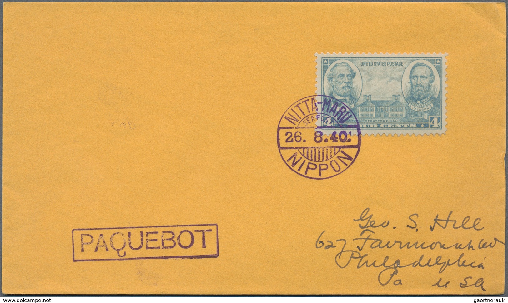 Japan: 1930/41, NYK-paquebot mail to USA inc. Kamakura-, Tatsuta- (2), Heian- (2), Asama- (2), Nitta