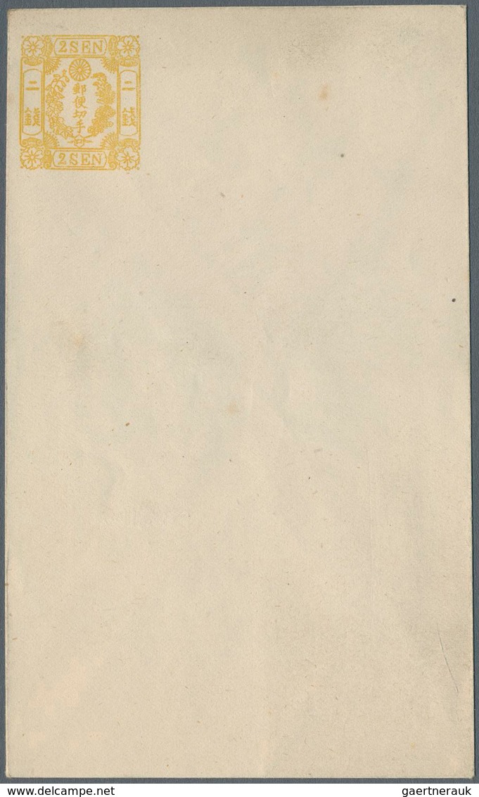 Japan - Ganzsachen: 1873/74, tebori envelopes mint 1 S. (2), 2 S. (5), 4 S. (2) all identified accor