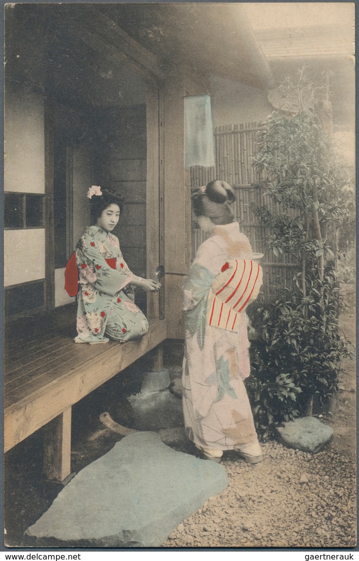 Japan - Besonderheiten: 1900/30 (ca.) 20 Ppc (two Mailed) Showing Ladies, Geishas With Interesting H - Sonstige & Ohne Zuordnung