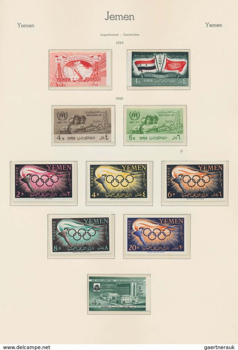 Jemen: 1959-67: Mint Collection Of Almost All Stamps And Souvenir Sheets, Perforated And Imperforate - Jemen