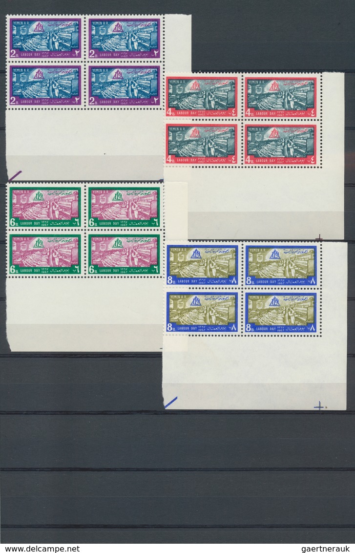 Jemen: 1962/1968, U/m Collection In A Stockbook, Incl. Overprints, Imperf. Issues, Blocks Of Four, S - Jemen