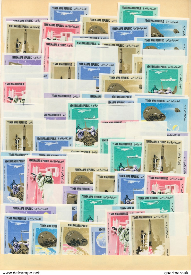 Jemen: 1962/1971, U/m Accumulation With Mainly Complete Sets, Also Imperfs And Overprints. Michel Ca - Jemen