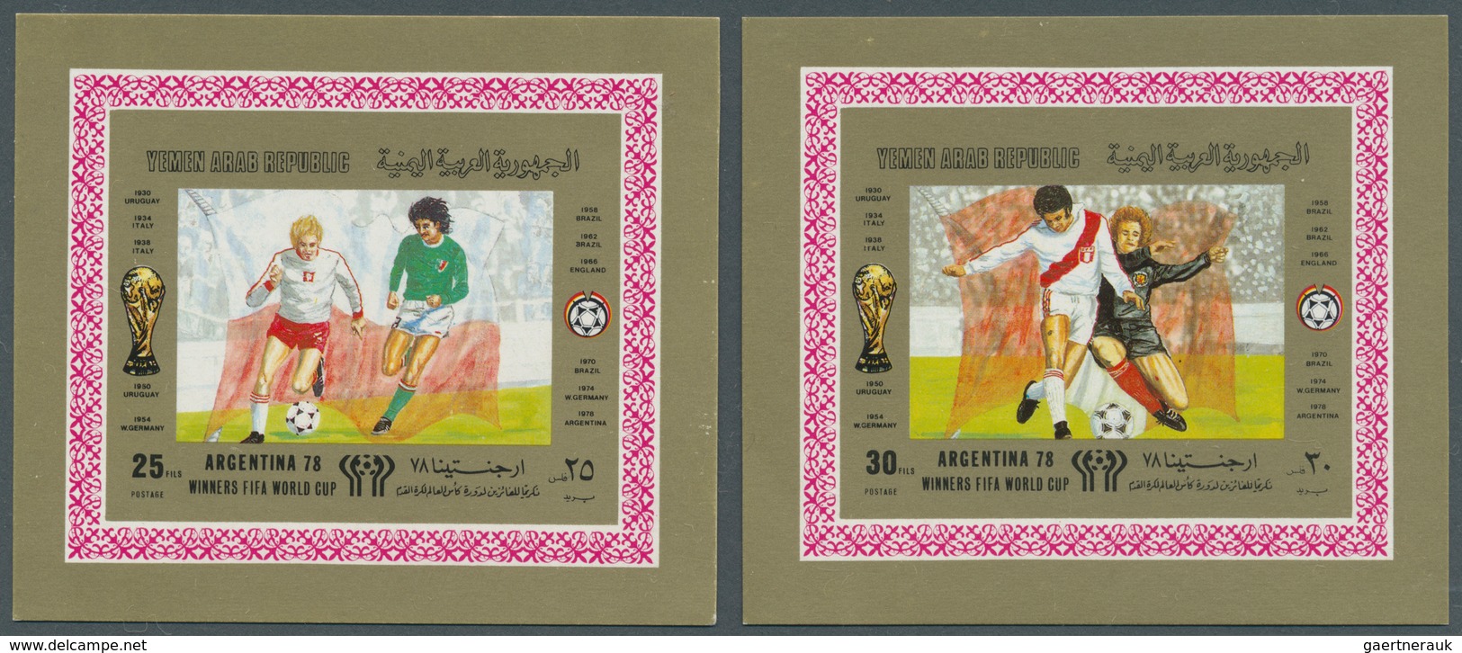 Jemen: 1980, WINNERS Of Football World Championship Argentina Set Of Eight Different Imperforate Spe - Jemen