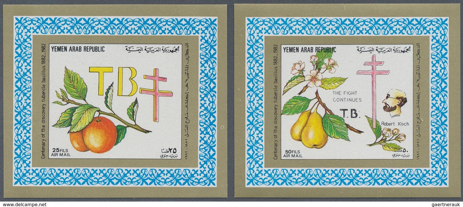 Jemen: 1982, 100th Anniversary Of Robert Koch's Discovery Of The Tuberculosis Bacillus (showing Diff - Jemen