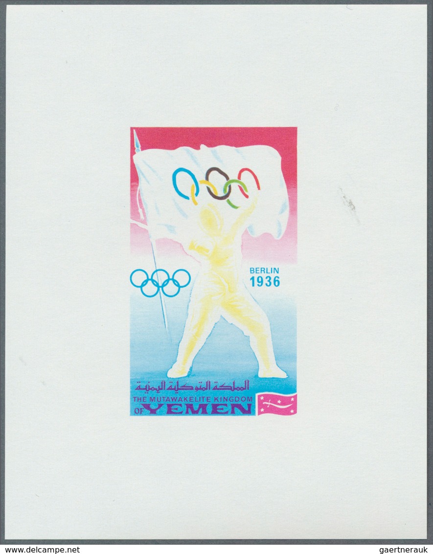 Jemen - Königreich: 1968, Summer OLYMPICS 1924-1968 'National flags and venues' 11 different imperfo