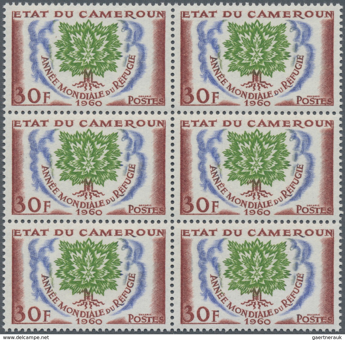 Kamerun: 1960, World Refugee Year 30fr. In A Large Lot With About 3.800 Stamps Mostly In Larger Bloc - Kamerun (1960-...)