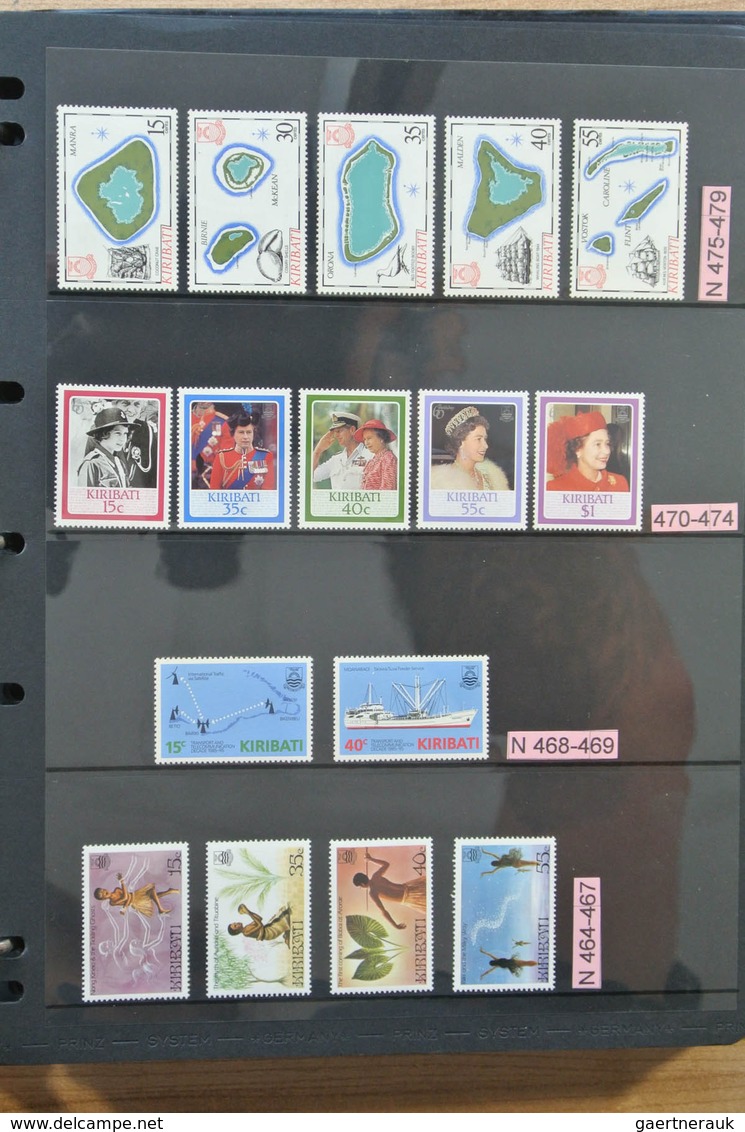 Kiribati (Gilbert-Inseln): 1979-2008. Apparently complete, MNH collection Kiribati 1979-2008 in 2 al