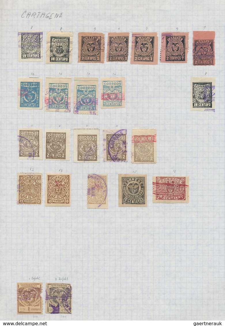 Kolumbien: 1859/1970 (ca.), Used And Mint Collection/accumulation On Leaves/stockpages, Main Value I - Kolumbien